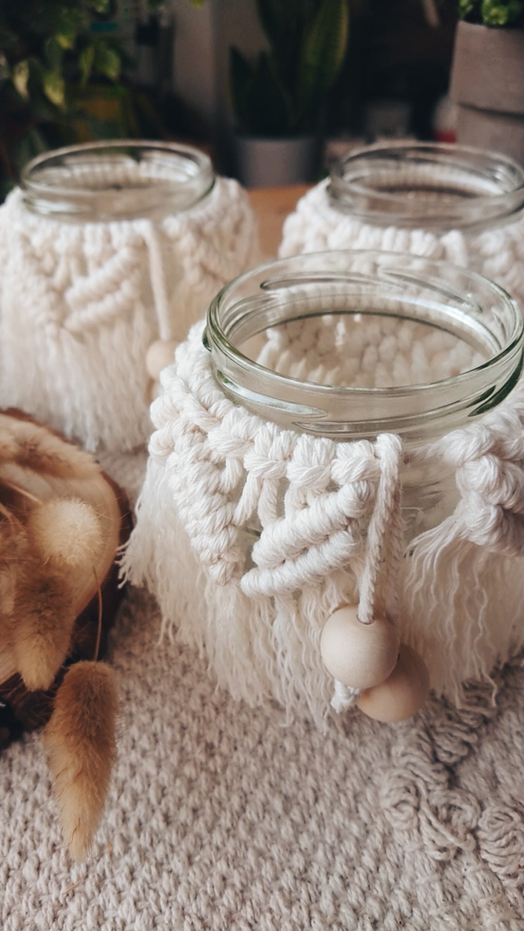 Decorative Macrame Jar/Vase/Candle Holder Home Decor