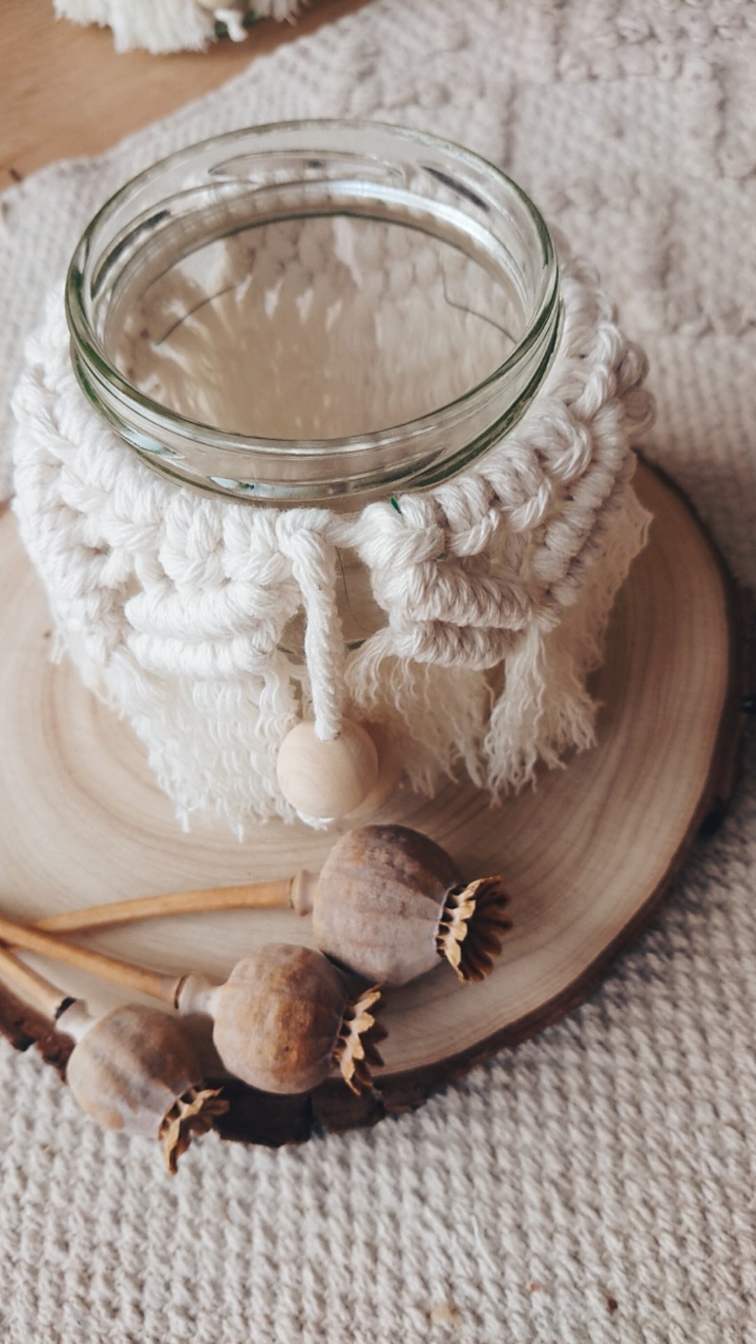 Decorative Macrame Jar/Vase/Candle Holder Home Decor