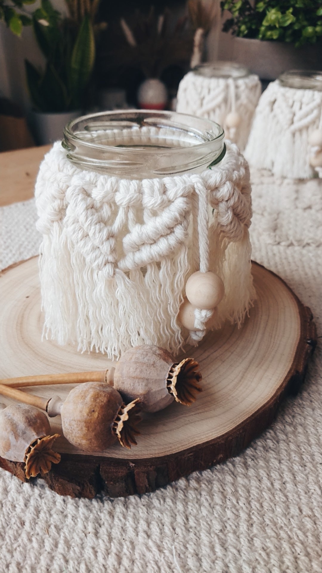 Decorative Macrame Jar/Vase/Candle Holder Home Decor