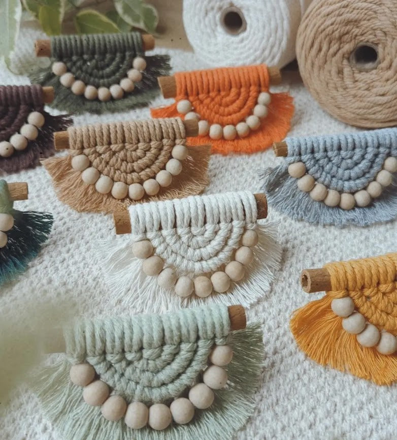Cinnamon Stick Macrame Car Air Vent Clips/Fridge Magnets