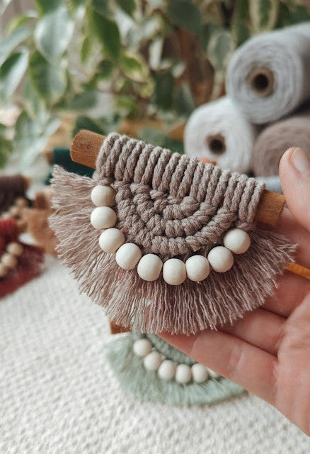 Cinnamon Stick Macrame Car Air Vent Clips/Fridge Magnets