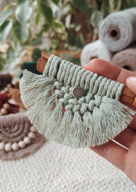 Cinnamon Stick Macrame Car Air Vent Clips/Fridge Magnets