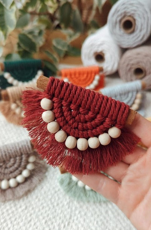 Cinnamon Stick Macrame Car Air Vent Clips/Fridge Magnets