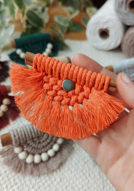 Cinnamon Stick Macrame Car Air Vent Clips/Fridge Magnets