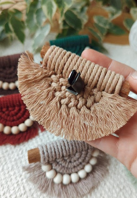 Cinnamon Stick Macrame Car Air Vent Clips/Fridge Magnets