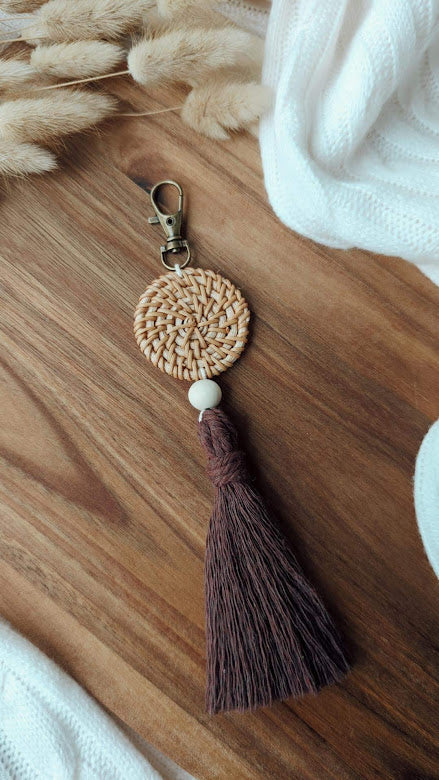 Rattan Charm Keyrings