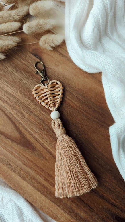 Rattan Charm Keyrings