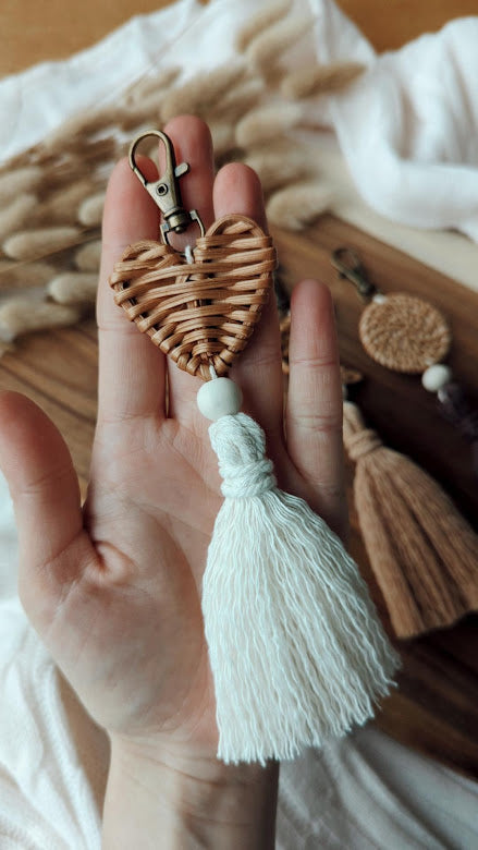 Rattan Charm Keyrings