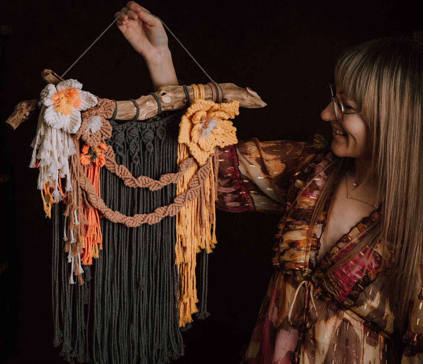 "Colors Of The Fall" Large Macrame Home Decor
