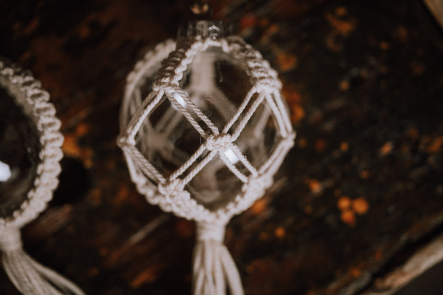 Macrame Christmas Baubles, Boho Winter Ornaments