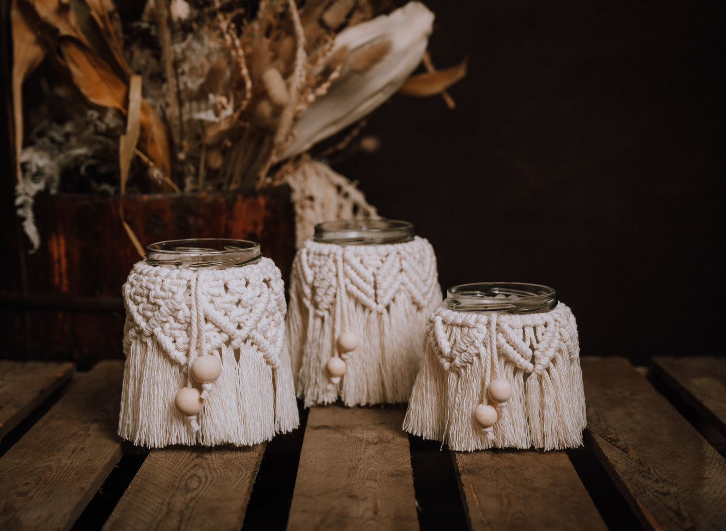 Macrame Jar/Vase/Candle Holder Home Decor