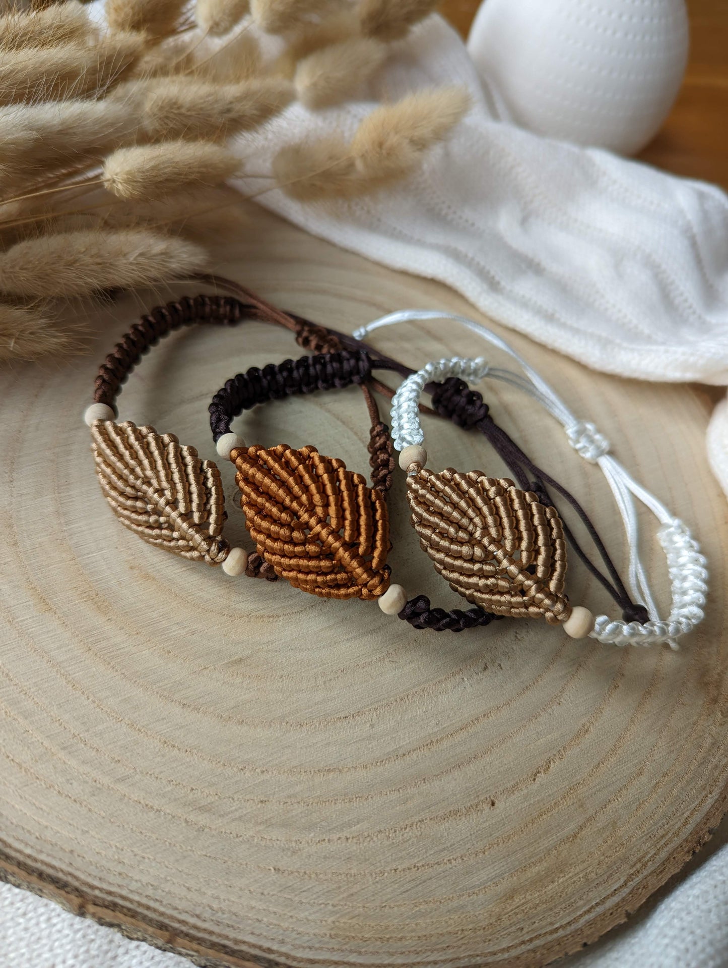 Macrame Leaf Bracelets
