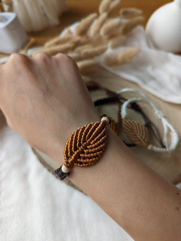 Macrame Leaf Bracelets