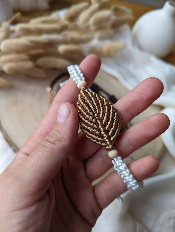 Macrame Leaf Bracelets