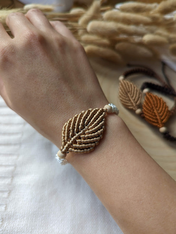 Macrame Leaf Bracelets