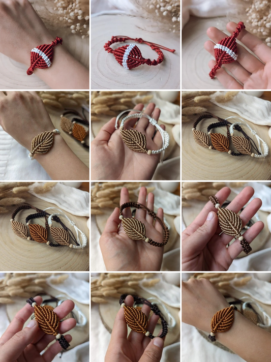 Macrame Leaf Bracelets