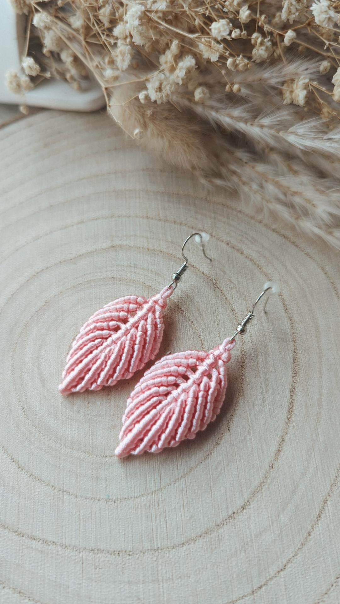 Valentine's Edition Macrame Leaf Earrings