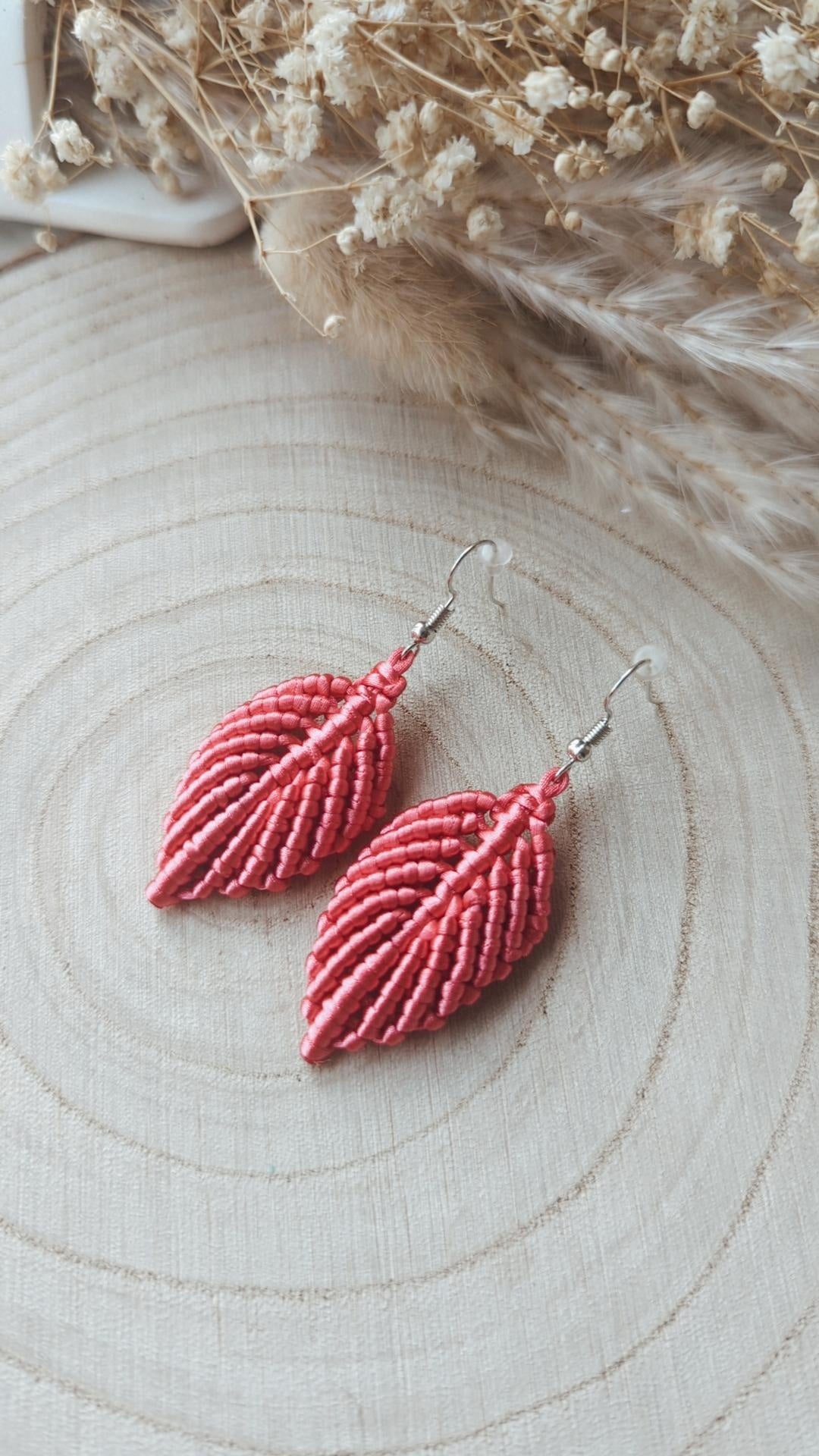 Valentine's Edition Macrame Leaf Earrings