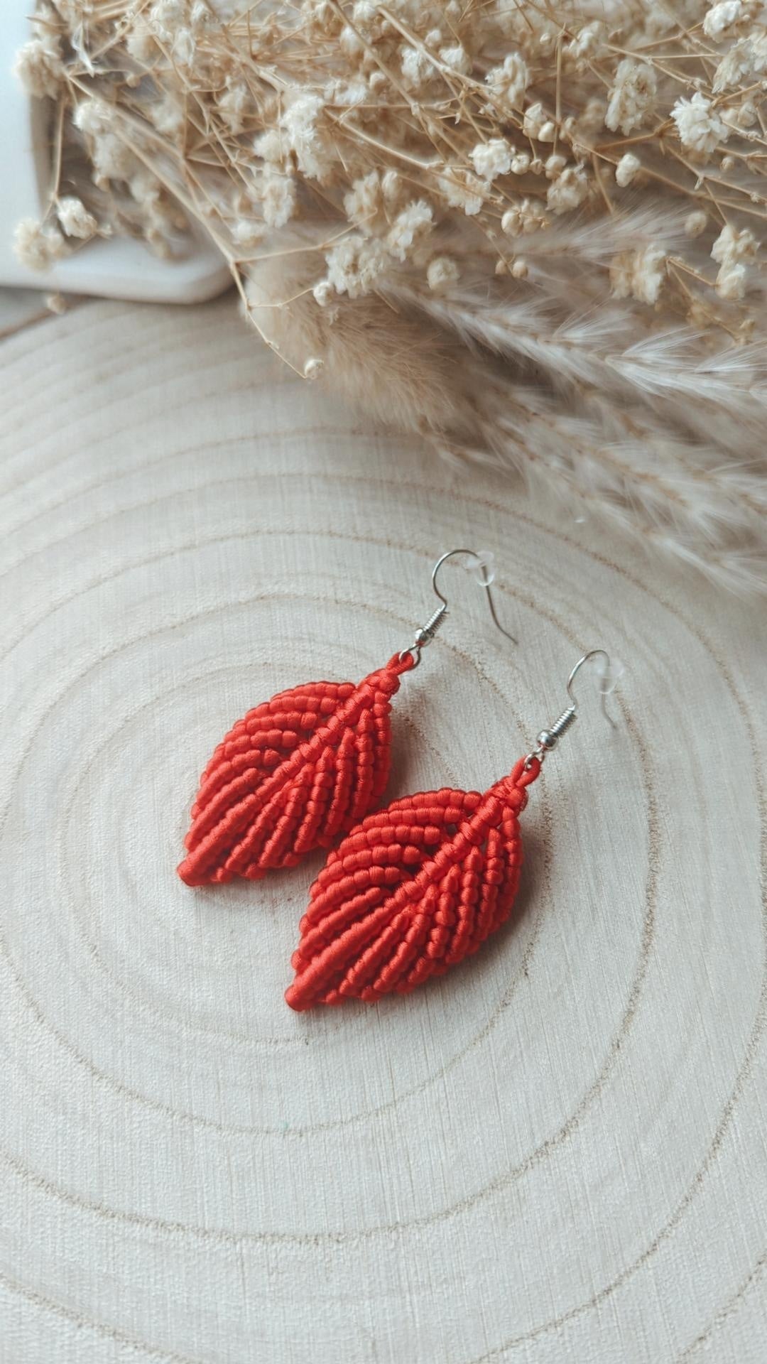 Valentine's Edition Macrame Leaf Earrings