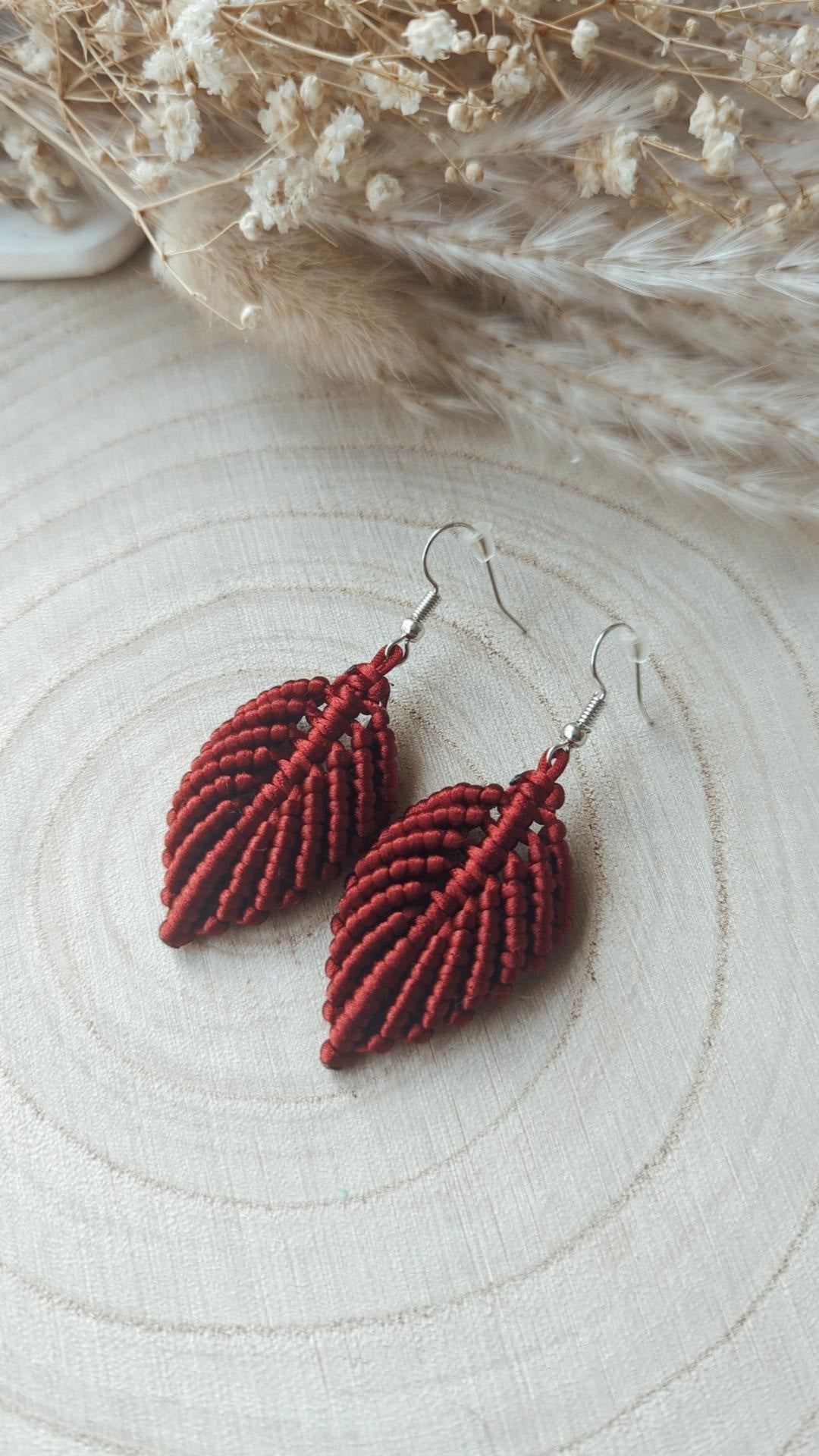 Valentine's Edition Macrame Leaf Earrings