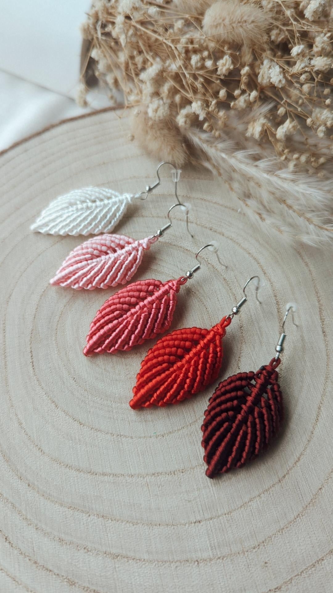 Valentine's Edition Macrame Leaf Earrings