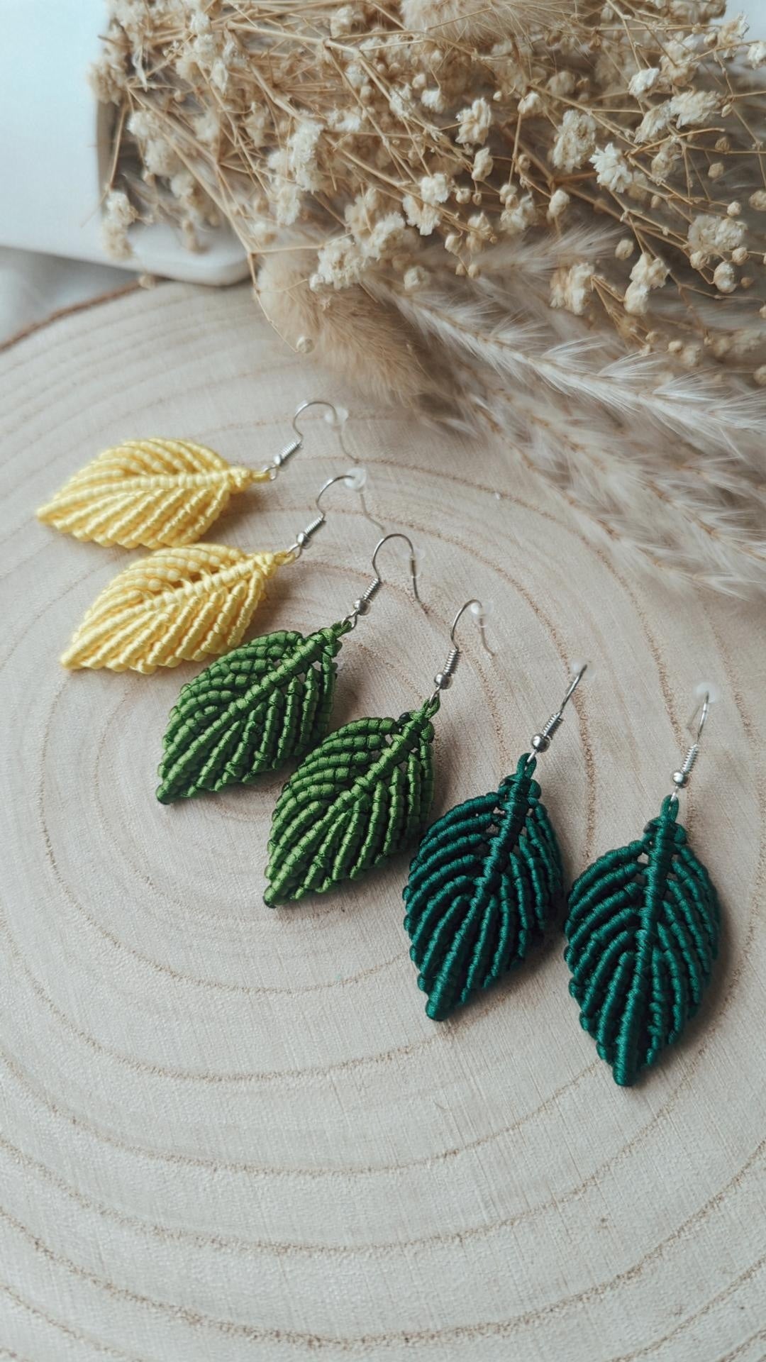 Macrame Leaf/Feather Earrings