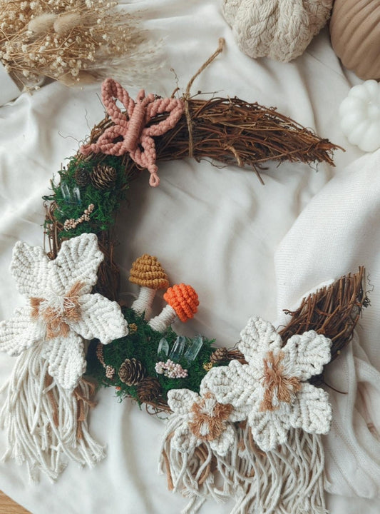 "Woodland Magic" Mossy Moon Wreath Home Decor