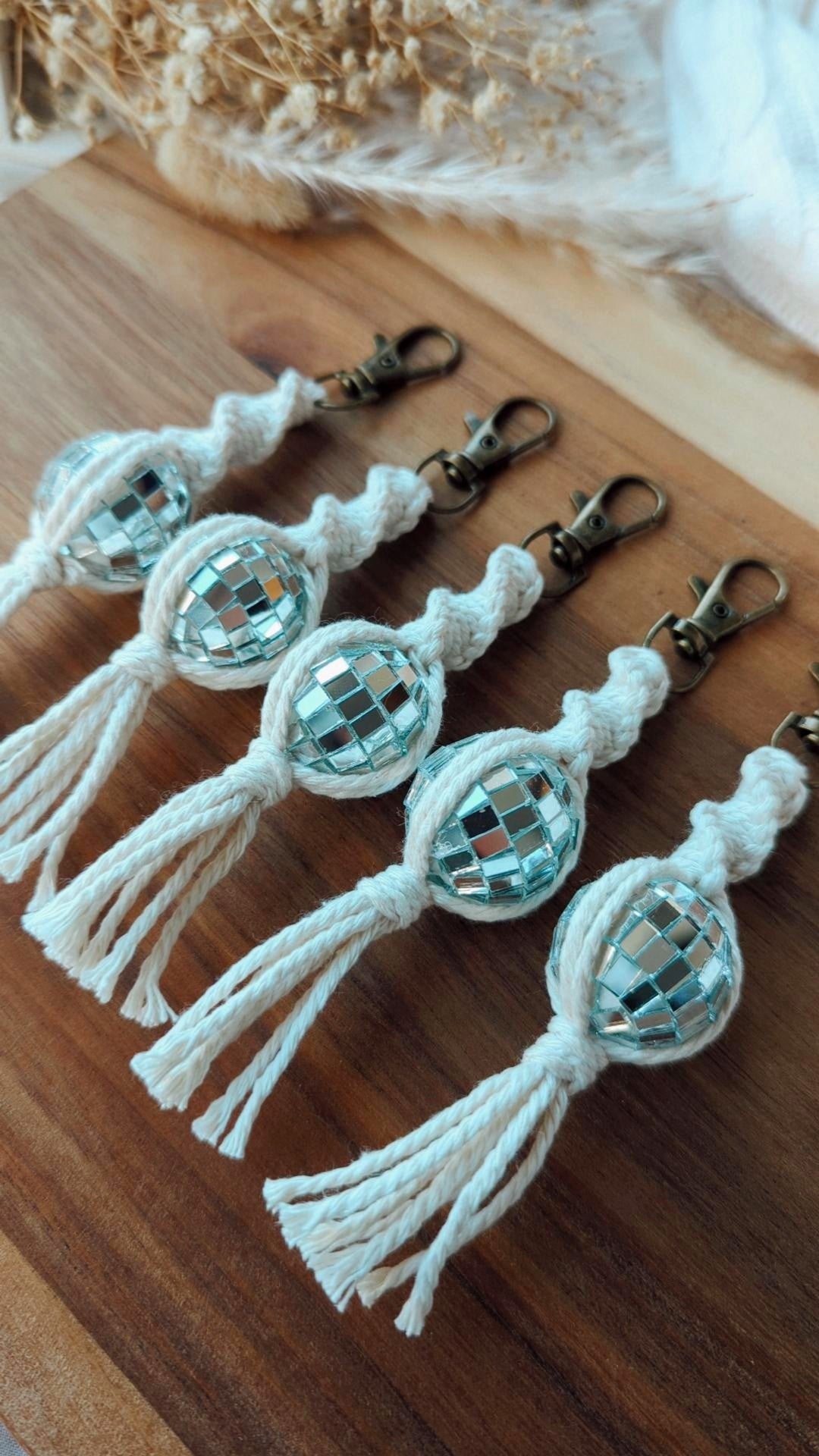 Disco Ball Keyrings Keychains, Fun Retro Accessories