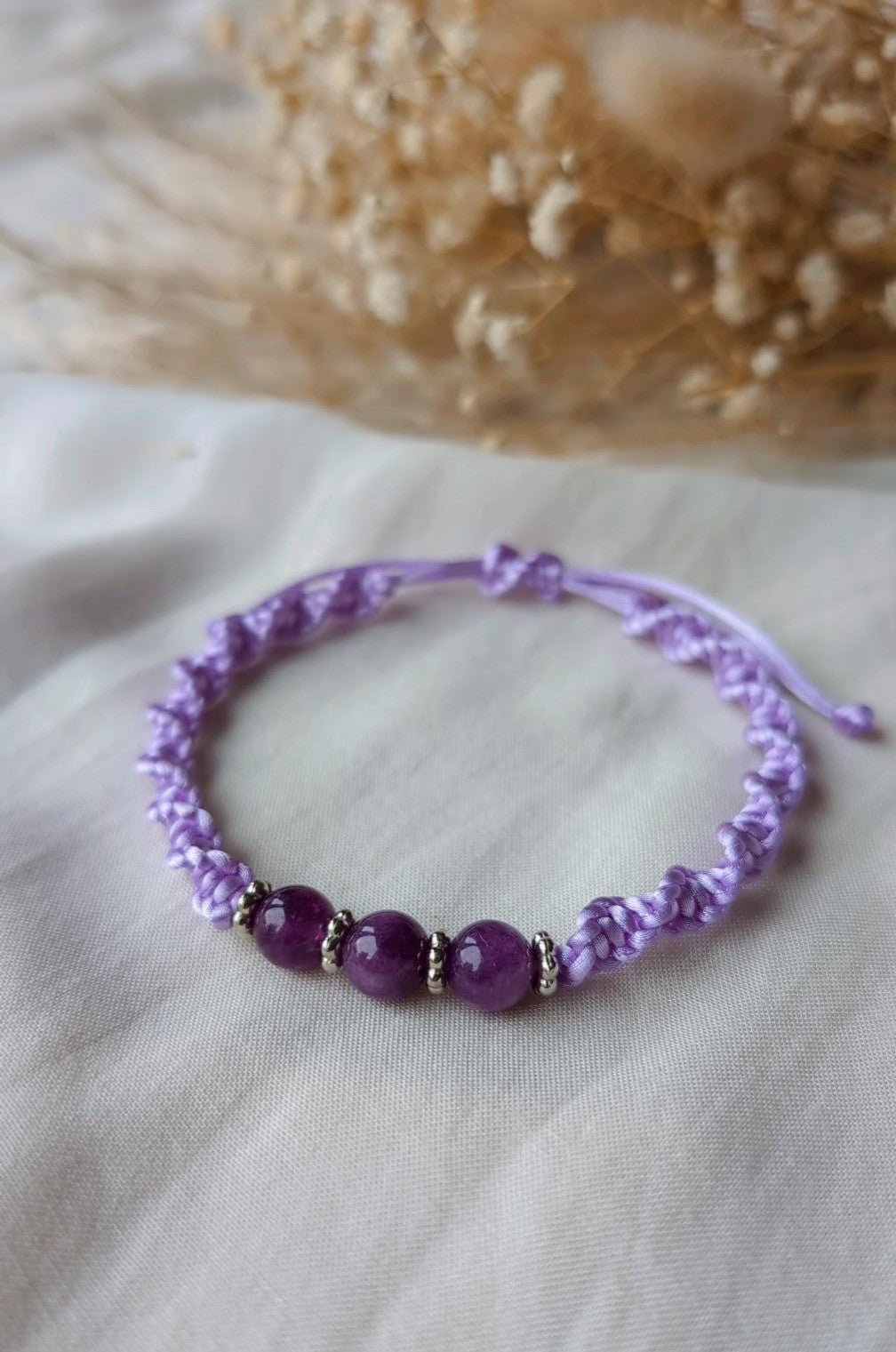 Macrame Crystal Gemstone Beads Bracelets