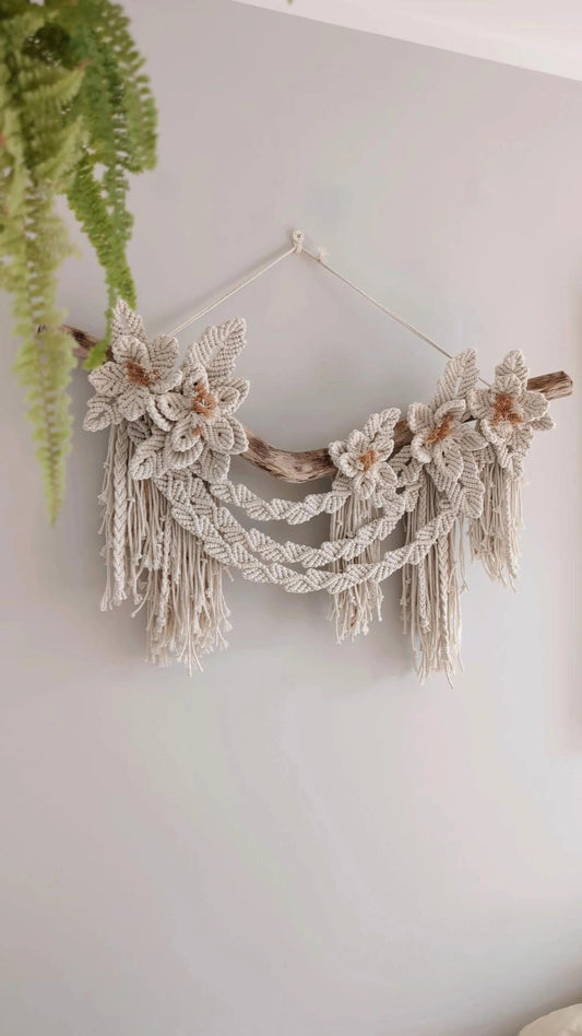 "Bohemian Garden" XL Macrame Wall Hanging, Boho Home Decor