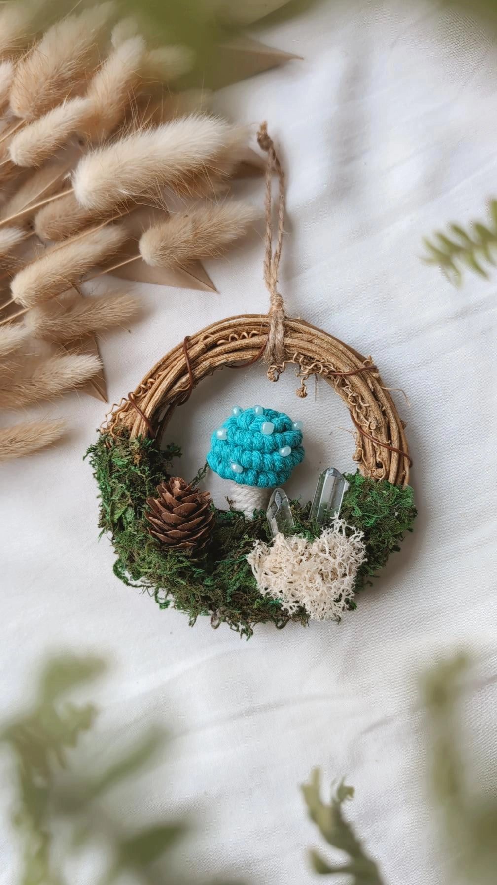 Magical Woodland Mushies, Macrame Mushroom Wreath Decors