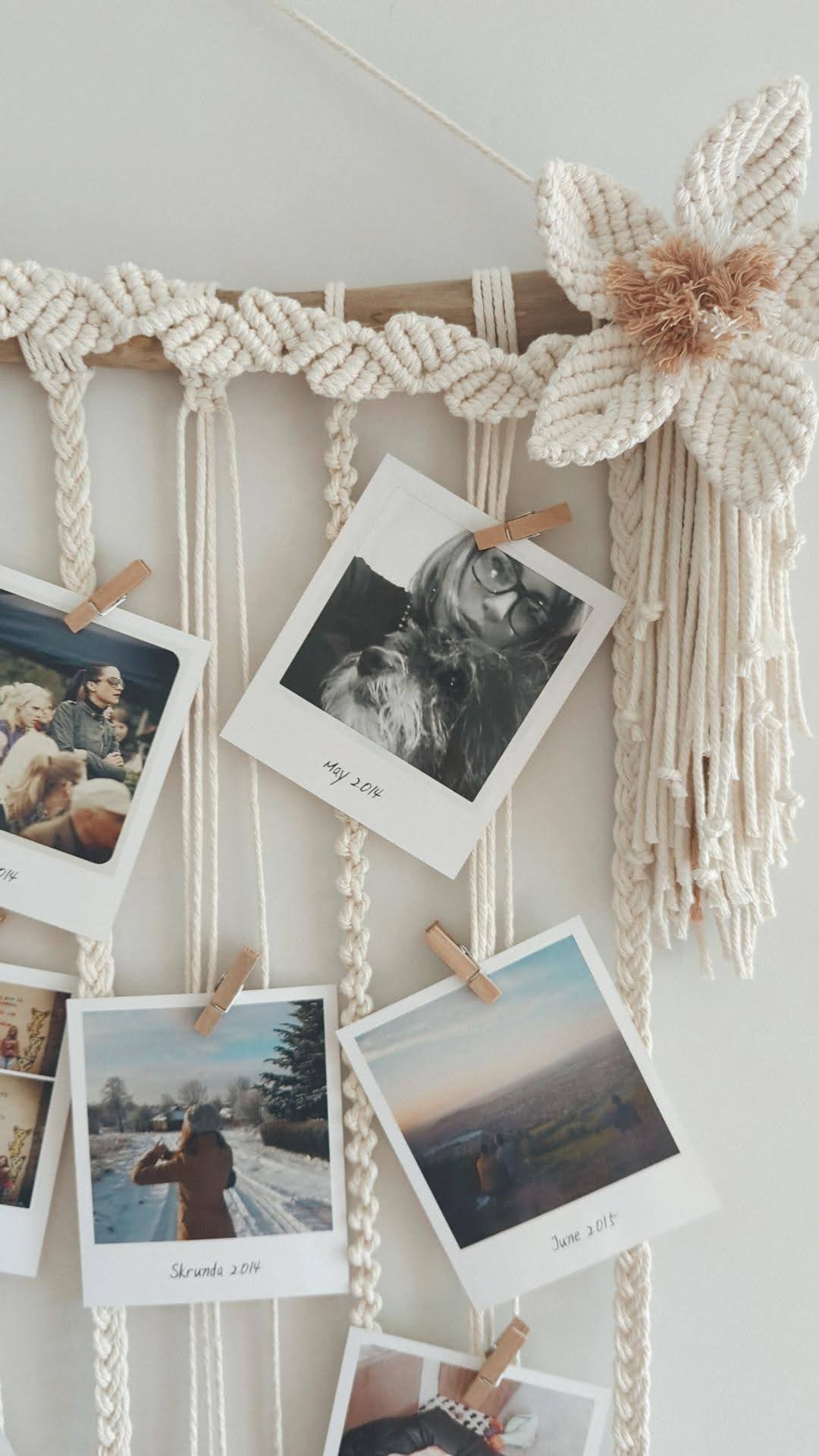 MADE TO ORDER: Macrame Photo Display Wall Decor