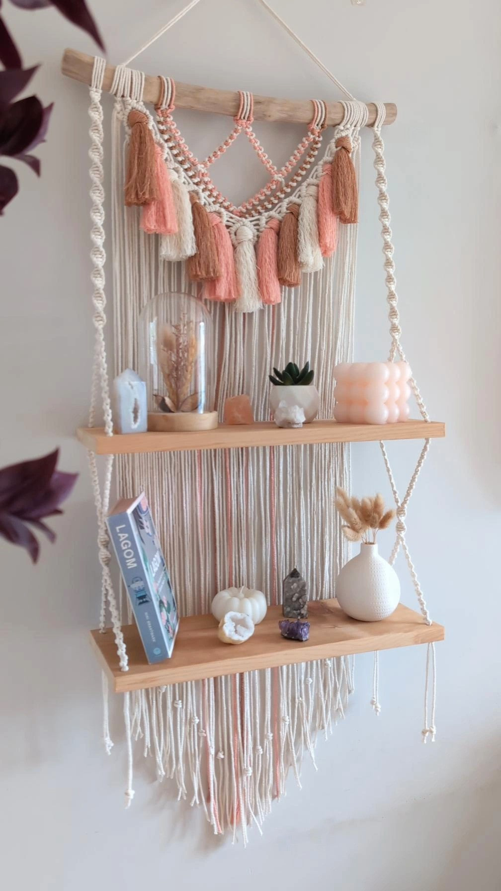 MADE TO ORDER: Double Macrame Shelf