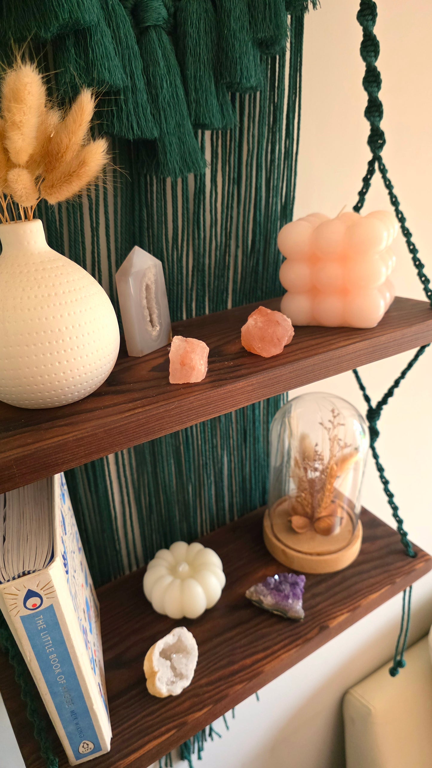 Green Double Macrame Shelf