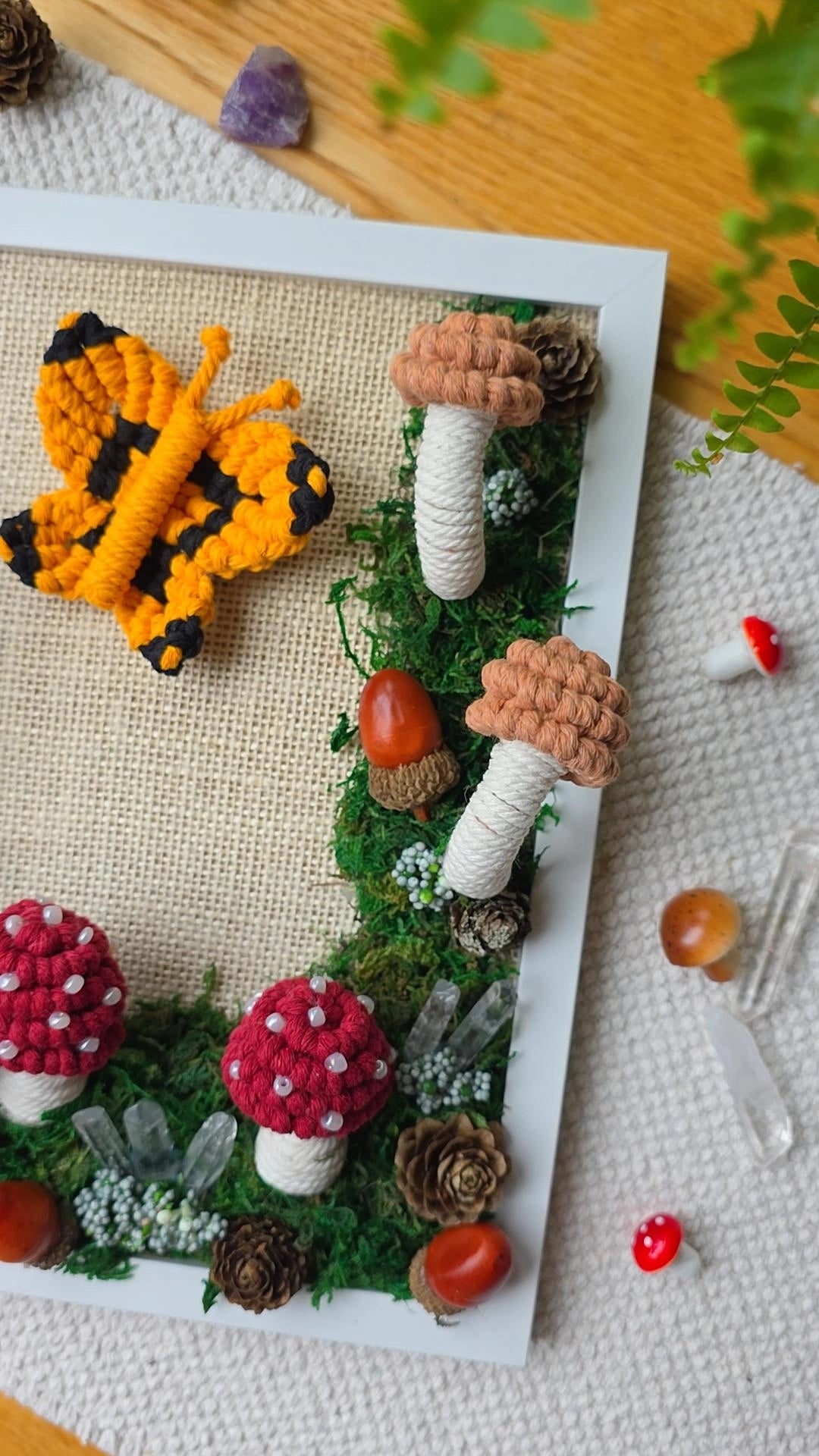 Mushroom & Crystal 3D Photo Frame Home Decor