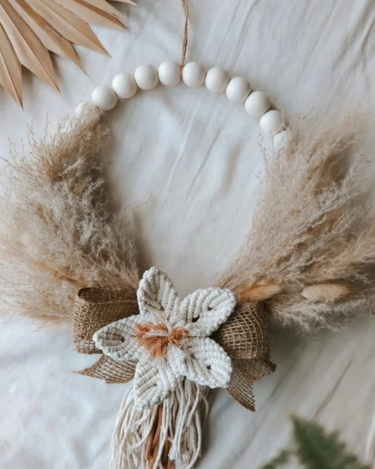 Macrame & Pampas Grass Indoor Wreath