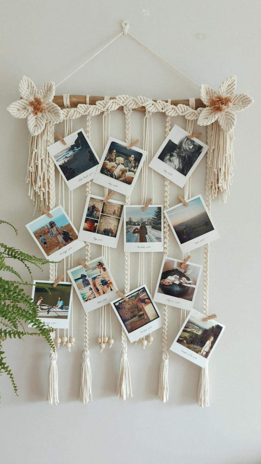 MADE TO ORDER: Macrame Photo Display Wall Decor