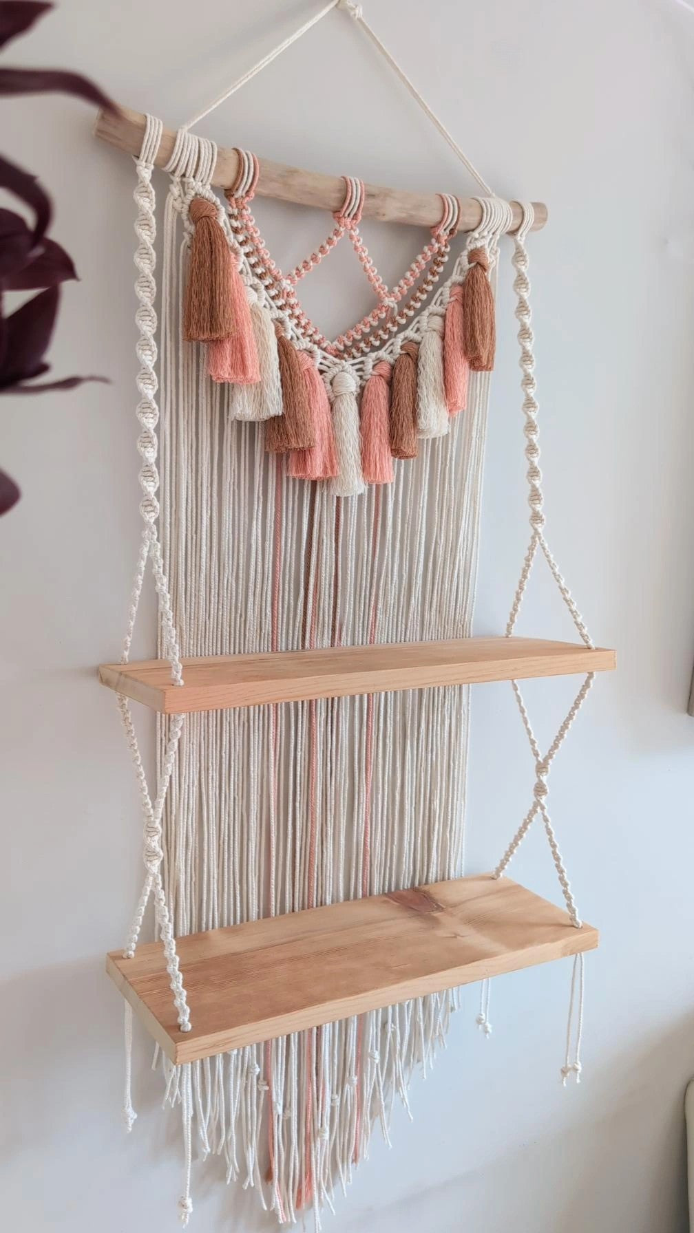 MADE TO ORDER: Double Macrame Shelf