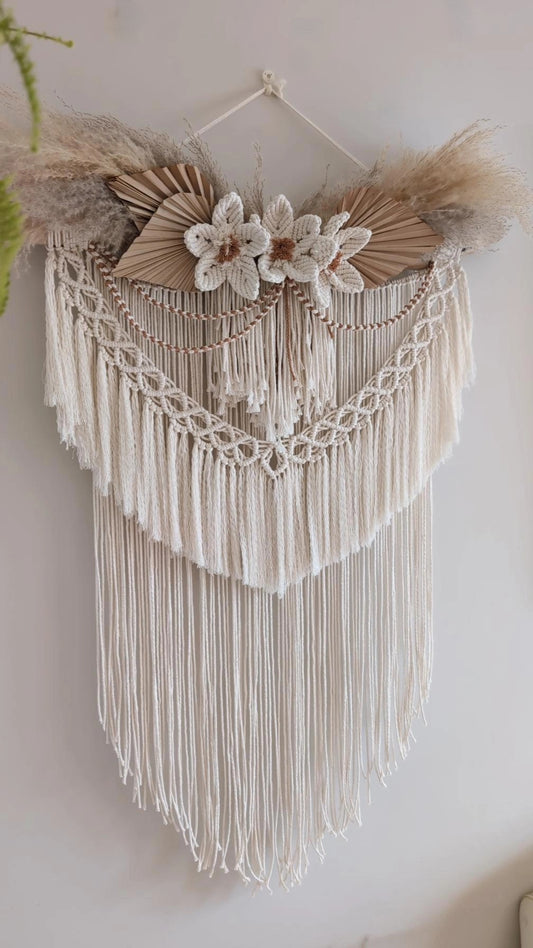 MADE TO ORDER: "Amelia" XL Macrame& Pampas Grass Wall Hanging
