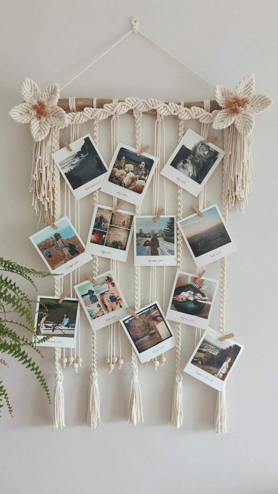 MADE TO ORDER: Macrame Photo Display Wall Decor