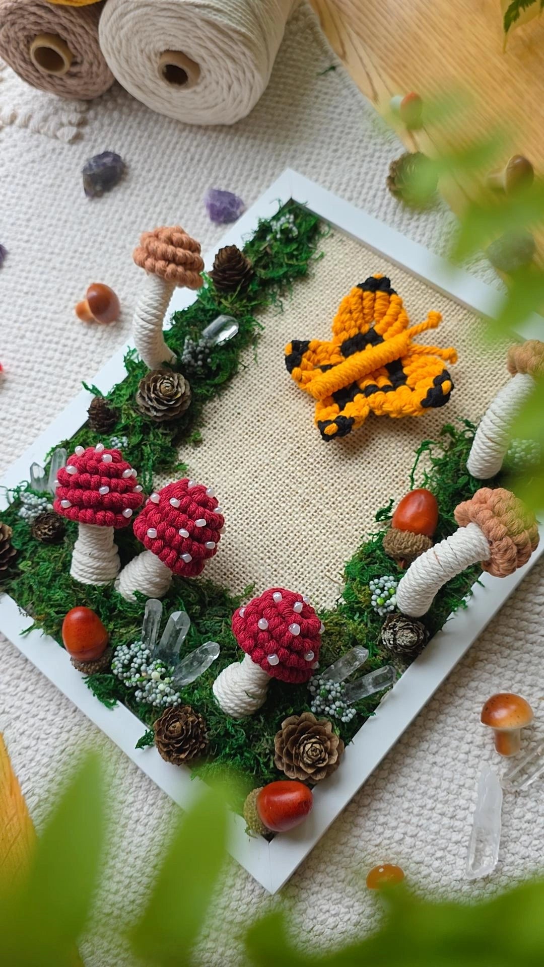 Mushroom & Crystal 3D Photo Frame Home Decor