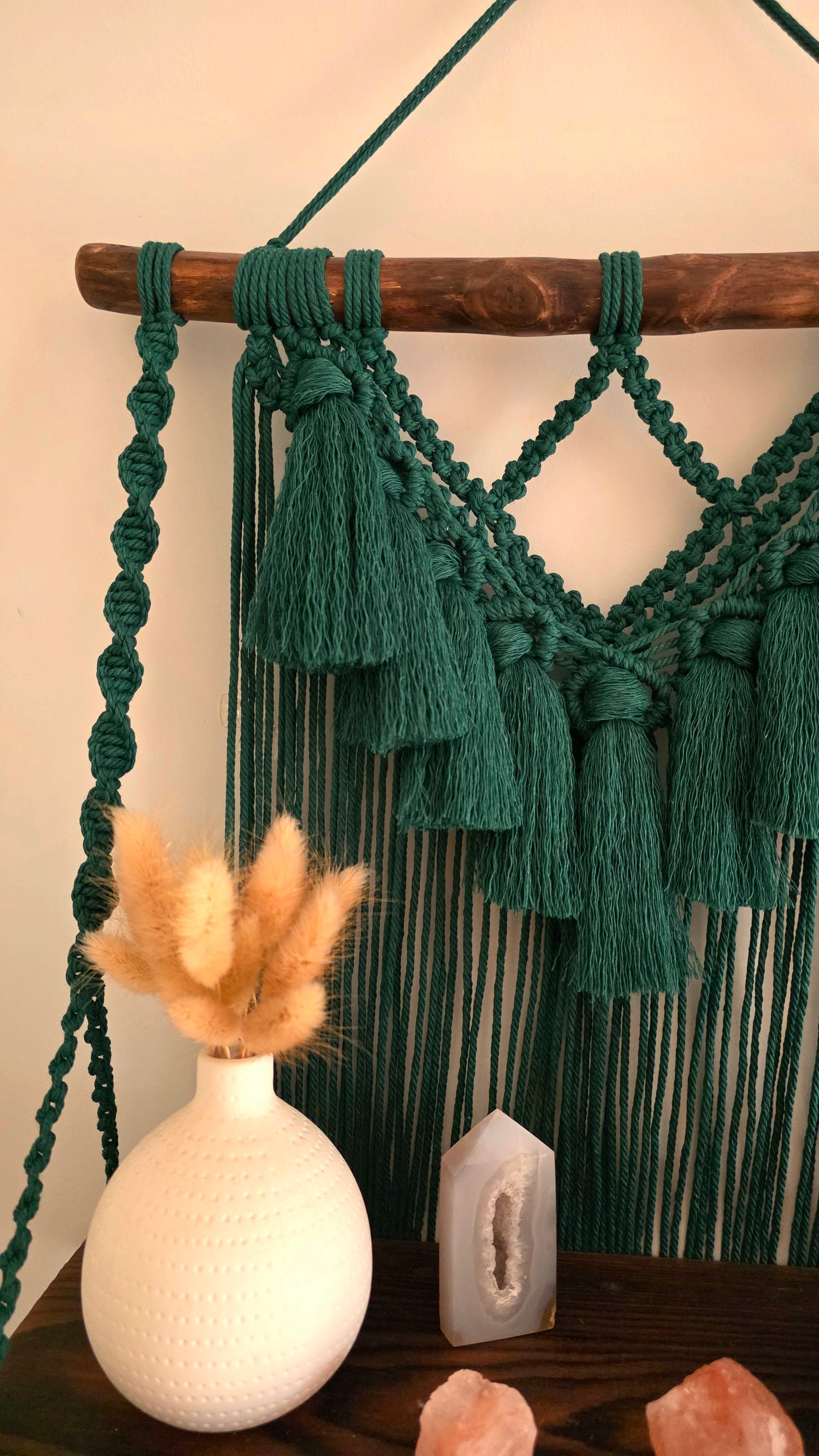 Green Double Macrame Shelf