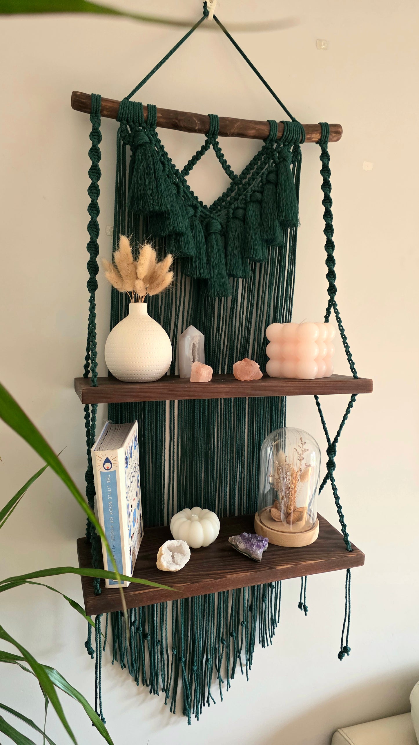 Green Double Macrame Shelf