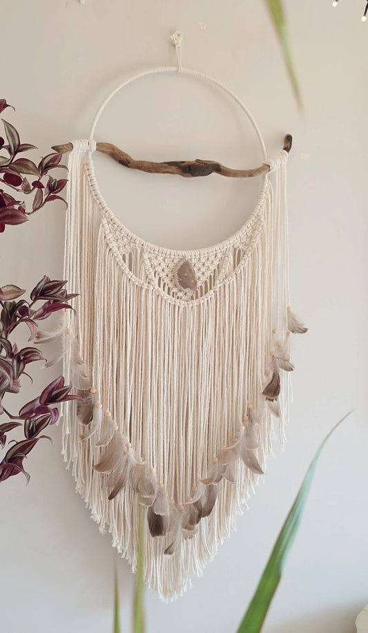 XL Macrame & Driftwood Dream Catcher