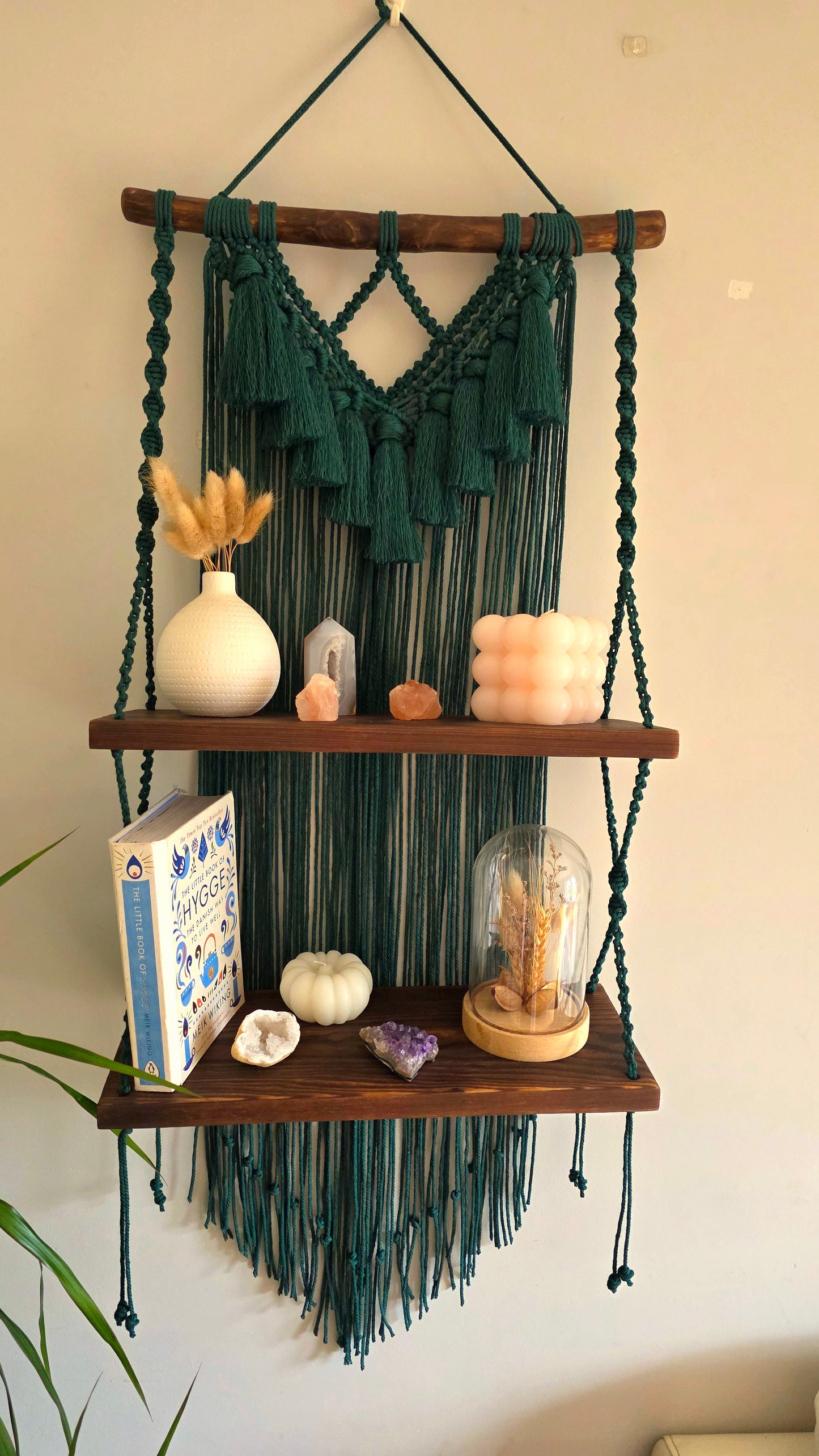 Green Double Macrame Shelf