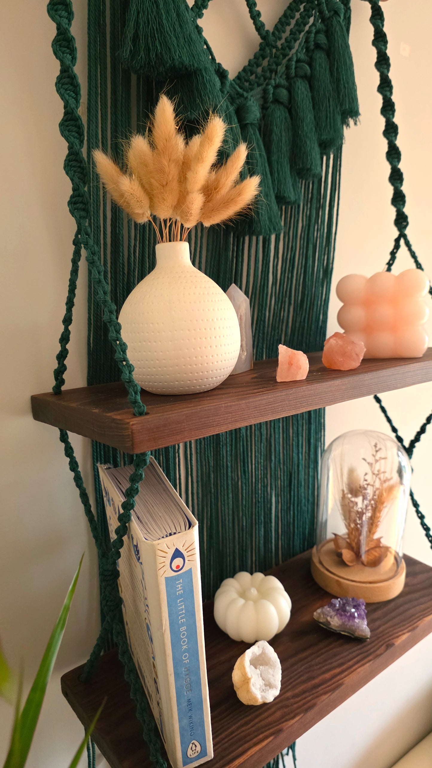 Green Double Macrame Shelf