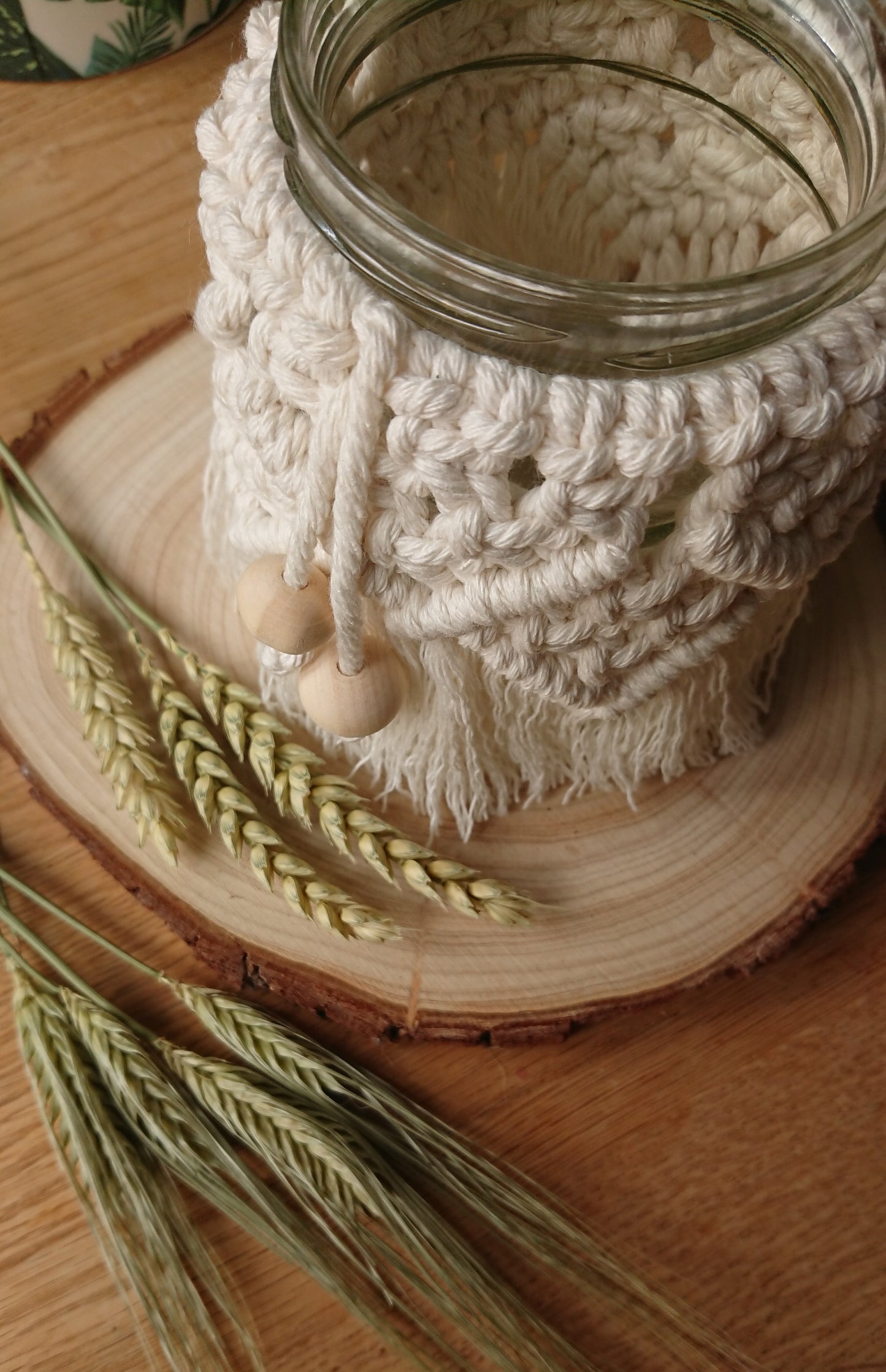 Decorative Macrame Jar, Vase, Candle Holder, Boho Inspired Home Decor