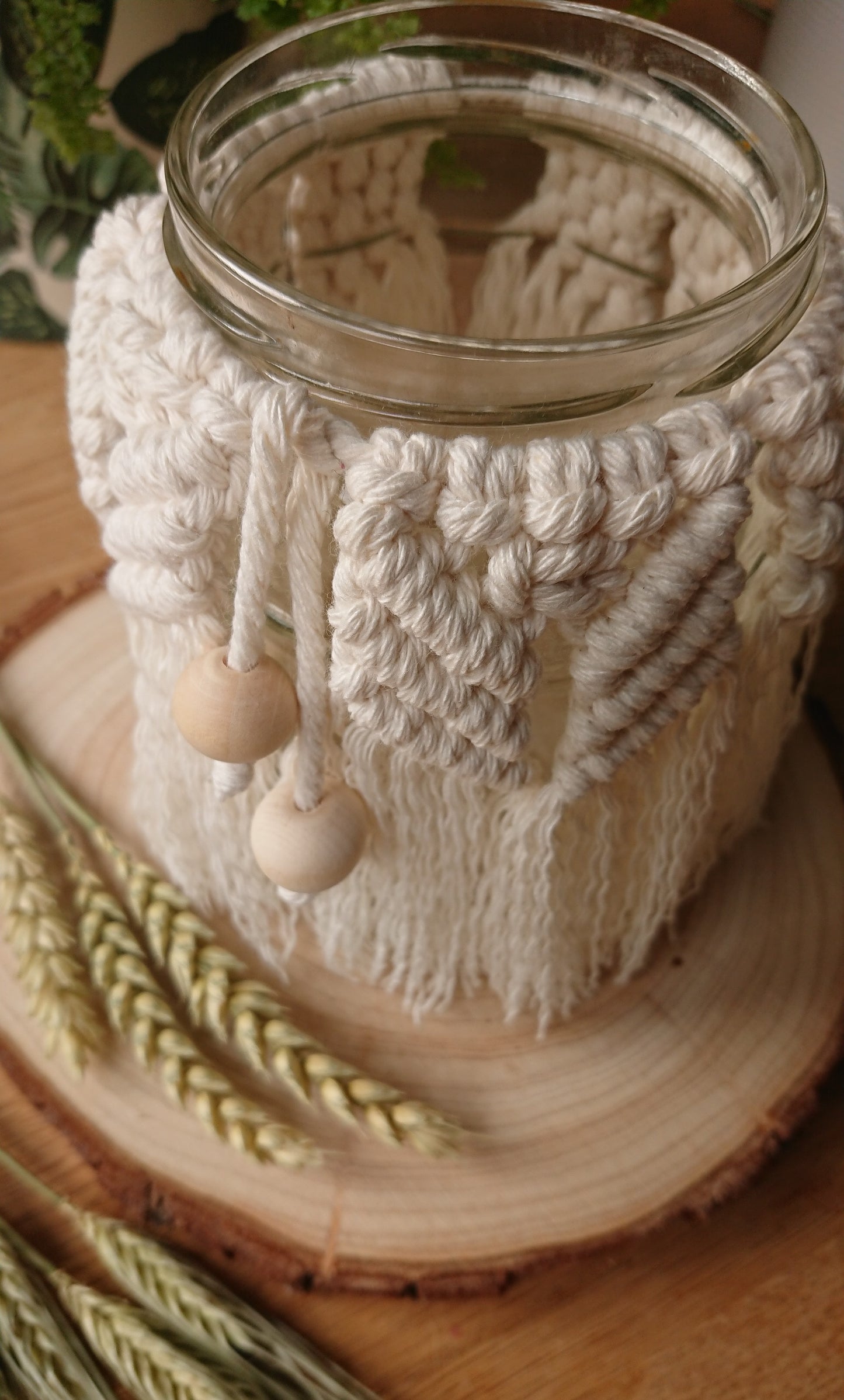 Decorative Macrame Jar, Vase, Candle Holder, Boho Inspired Home Decor