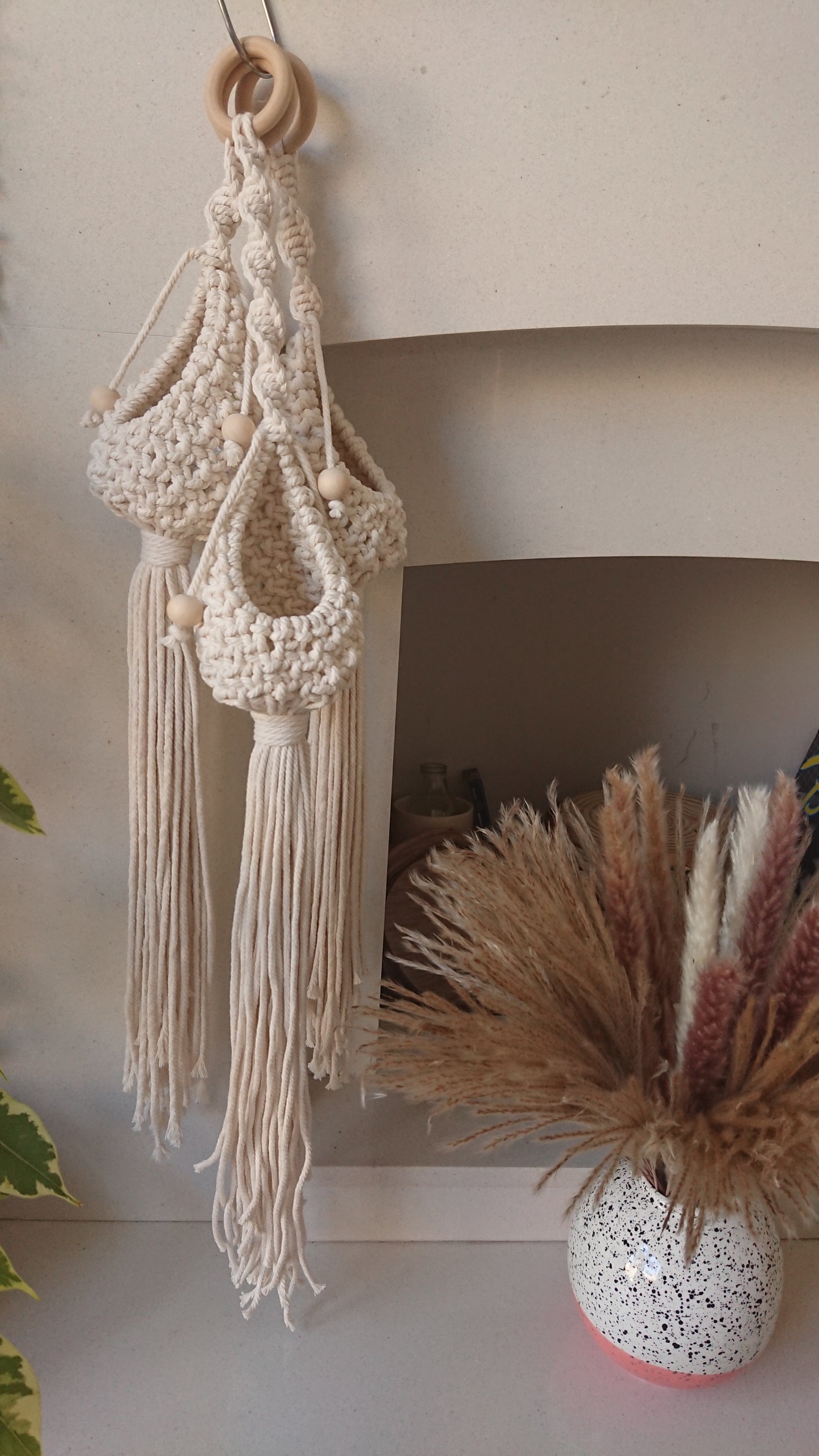 Set of 3 Macrame Plant Pods, Air Plant Hangers