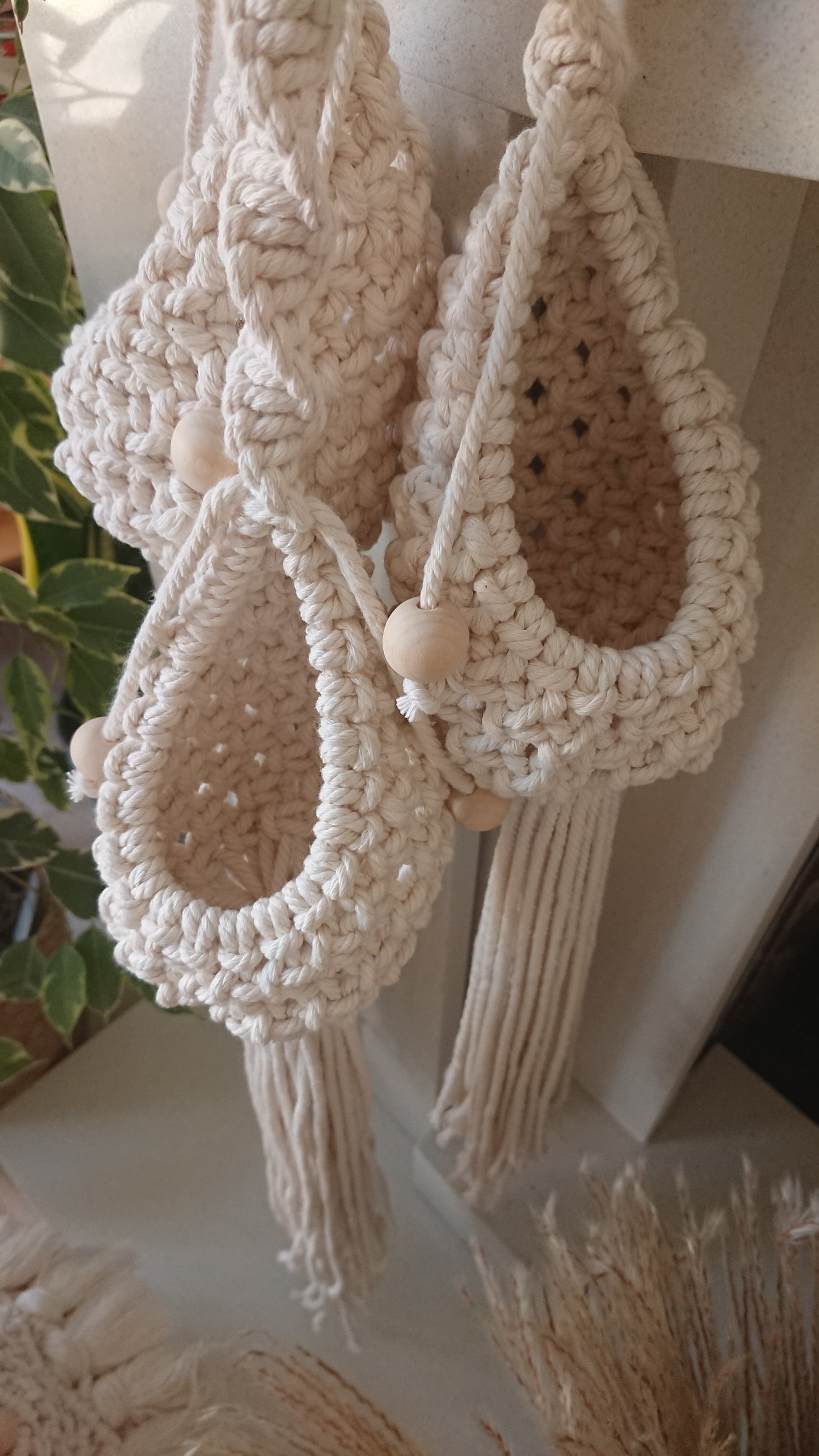 Set of 3 Macrame Plant Pods, Air Plant Hangers